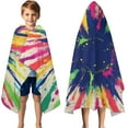 thumbnail image 3 of Colorful Paint Burst Pattern Hooded Bath Towel，50"x30" for Ages 3 To 12 Kids, Quick Dry Lightweight Soft Microfiber Hood Beach Towel Cover Up for Kids, 3 of 7