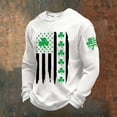 thumbnail image 2 of Letdown Mens Long Sleeve St Patricks Day T Shirts Crew Neck Waffle Knit Lightweight Pullover Tee (White,XL), 2 of 4