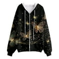 thumbnail image 4 of COMVALUE Womens Zip Up Hoodies Boho Floral Long Sleeve Sweatshirts Casual Graphic Y2K Hoodie Fall Hooded Jacket with Pockets (Yellow, 3XL), 4 of 7