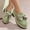 #206-Green, variant on Taylonsss Women's Patent Leather Bow Detail Slip-On Loafers with Low Blocks Heel for All-Season Wear Comfortable Round Toe Casual Shoes with Non-Slip Sole for School Work and Daily Activities