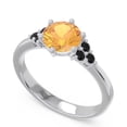 thumbnail image 2 of 2.15 Carat Round Cut Citrine & Black Onyx Gemstone New Wedding Ring for Ladies Solid 18K White Gold Size 10.5 by Diamond-Capitals, 2 of 7