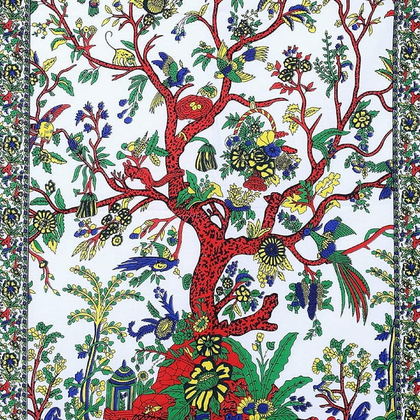 CPDD Tapestry White Tree of Life Wall Hanging Psychedelic Tapestries Indian Cotton Poster Small Picnic Sheet Wall Decor Blanket Wall Art Hippie Bedroom Decor Small 30x40 Inch Walmart