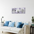 thumbnail image 5 of 3pcs 12x16 inch Framed Vintage Canvas Wall Art Home Wall Decor Purple Landscape Paris Eiffel Tower for Bedroom Lovers Girls Paris Theme Modern Home Art Ready to Hang, 5 of 12