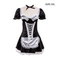 thumbnail image 3 of Jumpingount Traje de mucama para mujer, disfraces de estilo Cosplay, vestido, ropa bonita, medias, traje, uniforme, ropa, actuación de fiesta Disfraces de disfraces 3XL, 3 of 6
