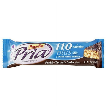 PowerBar Pria Double Chocolate Cookie Nutrition Bars, 15 count