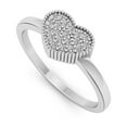 thumbnail image 4 of Delicate Heart Ring, Micro Pave Set Diamond Engagement Ring, Bead Set Mount Diamond Ring, Women's Wedding Anniversary Ring, 14K White Gold Plated, 1.7 Ct Simulated Diamond, Ring For Loved Ones, 4 of 4