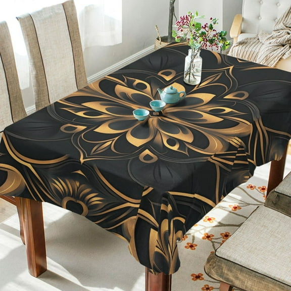 BZSMCE Square Tablecloth Design Flower Painting Pattern Tableclothes