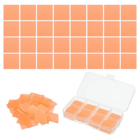 32PCS Diamond Art Painting Glue Clay Wax 5D Square DIY Diamond Art Refills Glue with Storage Box(25mm/1", Orange)