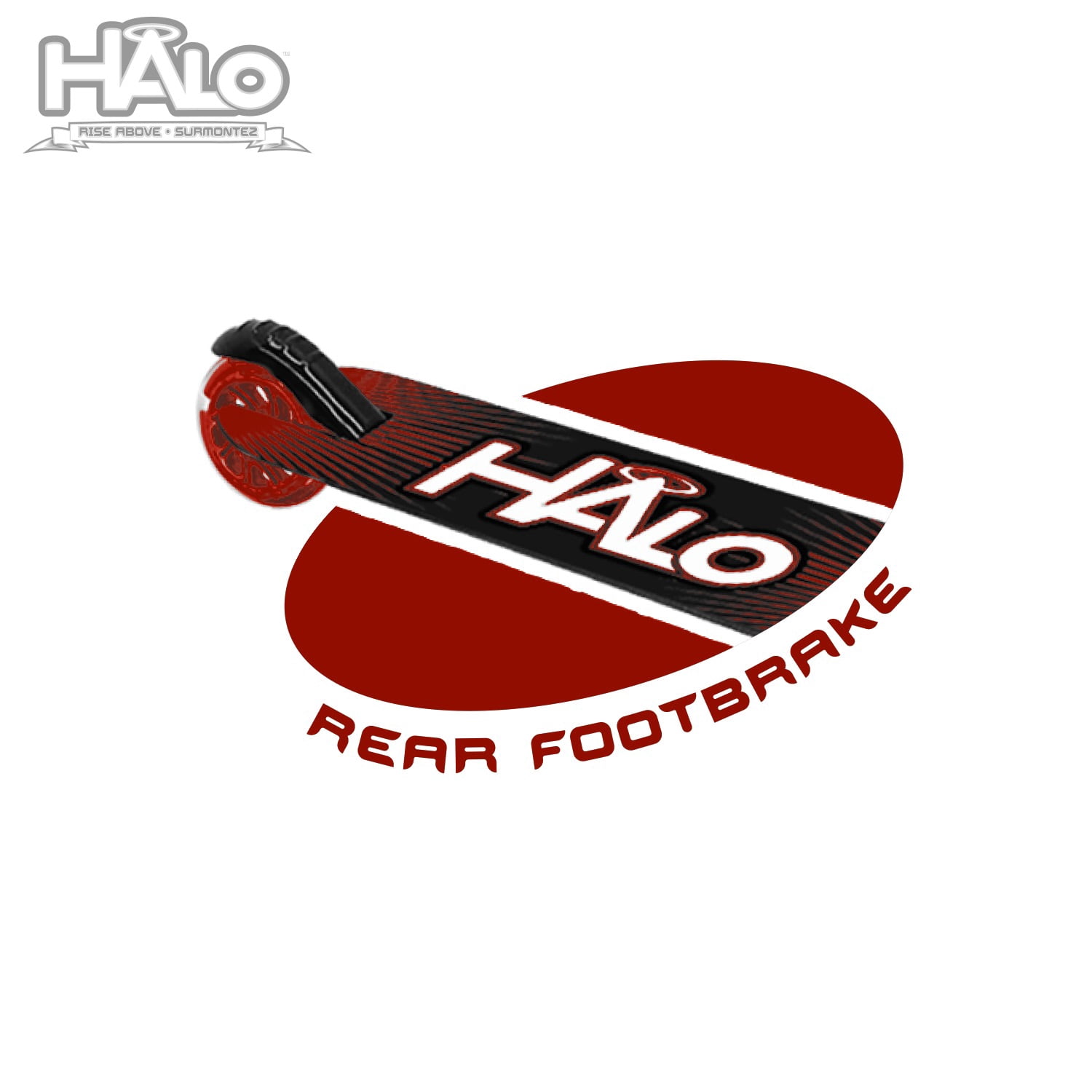 Halo Rise Above Supreme 100mm Wheel Inline Scooter - Red - 220 lbs Max weight - Unisex