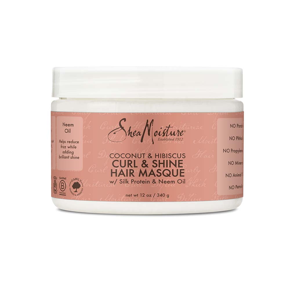 SheaMoisture Coconut & Hibiscus Curl & Shine Hair Mask For Naturally Curly Hair - 11.5oz