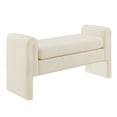 thumbnail image 6 of Weston Home Modica Upholstered Ivory White Boucle Bench, Large, 6 of 6