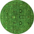 thumbnail image 1 of Ahgly Company Indoor Round Oriental Green Industrial Area Rugs, 4' Round, 1 of 4