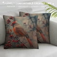 thumbnail image 3 of Awypu  Throw Pillow Covers Red Cardinal, Winter Cardinal Bird Berry Tree Boho Pillowcase Cushion Covers for Couch Bed, Square Decorative Pillow Cover Home Sofa Bedroom Car 20x20in, 3 of 5