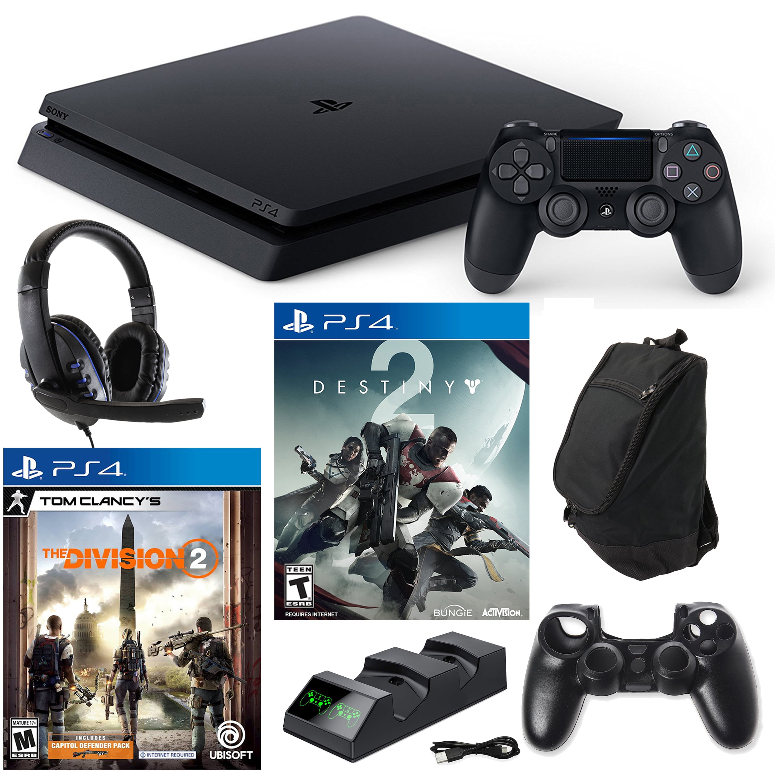 Knurre At regere Descent PlayStation 4 Slim 1TB Console with Division 2, Destiny 2 and Accessories  and Carry Bag - Walmart.com