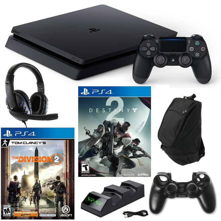 slap af data Ved en fejltagelse PlayStation 4 Slim 1TB Console with Division 2, Destiny 2 and Accessories  and Carry Bag - Walmart.com