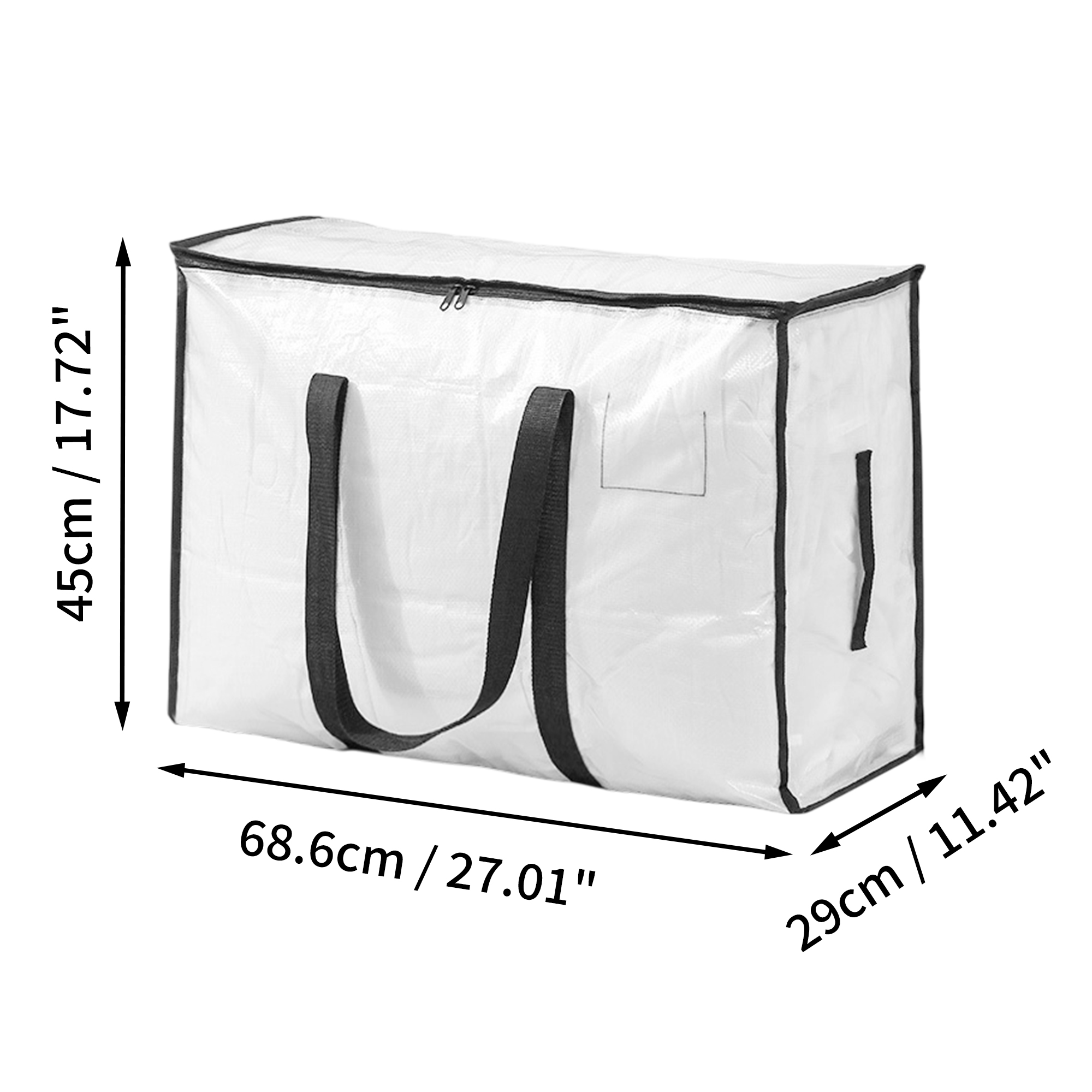 Unique Bargains Durable Storage Bag Storage Bins for Storaging 1Pc Clear Size L
