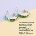 thumbnail image 4 of Turquoise Dangle Earrings for Women in 925 Sterling Silver Drop Earrings Boho Turquoise Western Jewelry Anniversary Birthday Christmas Gifts for Her, 4 of 12