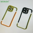 thumbnail image 2 of Custom Color Phone Edge Frame Bumper Phone Case for iPhone 15 14 Plus 13 12 11 Pro Max Matte Plating Shockproof Lens Glass Cover 12 Pro Pure Blue, 2 of 6