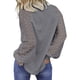 thumbnail image 1 of Sonducket Blusa de manga larga de encaje para mujer Camiseta de color sólido con cuello de encaje Prendas para la parte del cuerpo Gris XXL, 1 of 6