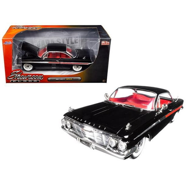 Jada Toys 98904 1 Esto 24 1961 Chevrolet Impala Noir Showroom Plancher Moulé sous Pression Modèle de Voiture
