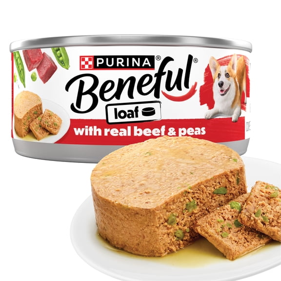 Purina Beneful Loaf With Beef and Peas Wet Dog Food, 5.5 oz, 12 Pack