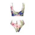 thumbnail image 2 of Honeii Butterfly And Flowers Print Women’s Bikini Set,Two Piece Swimsuit Bathing Suits,Stylish High Elasticity Swimwear for Beach and Pool, 2 of 7