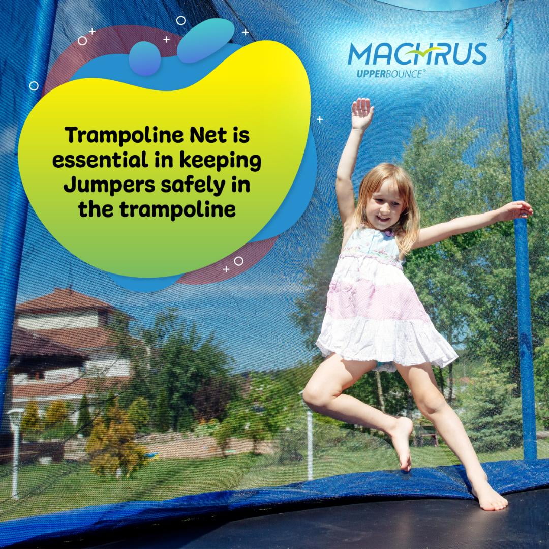 Machrus Upper Bounce Universal Trampolines Safety Net Fits 11 ft Round Trampoline Frame - Trampoline Replacement Net - Compatible with Most Trampoline Brands