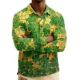 thumbnail image 4 of Men's St. Patrick's Day Shamrock Henley Long Sleeve Pullover Casual Top Shirt, 4 of 6