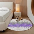 thumbnail image 2 of Purple Grey Abstract Round Area Rug 3.3Ft Washable Circle Rugs for Dining Room Table, Gradient Geometric Graffiti Modern Art Non-Slip Carpet Floor Mats Indoor Outdoor Carpet Runner Home Decor, 2 of 8