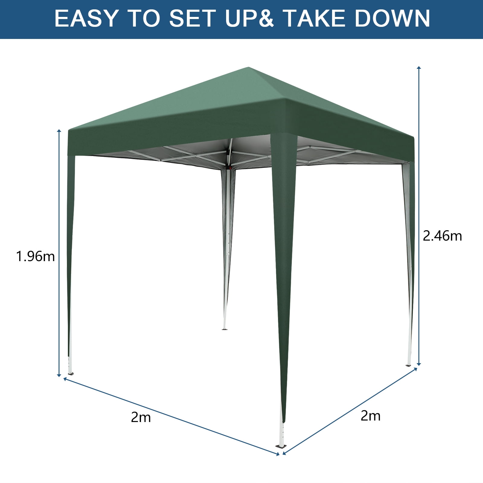 SalonMore Pop up 6.56'x6.56' Folding Tent Waterproof Folding Tent Green