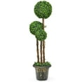 thumbnail image 7 of Gymax 4 Ft Artificial Topiary Tree Fake Triple Ball Plant Home Office Decoration, 7 of 7