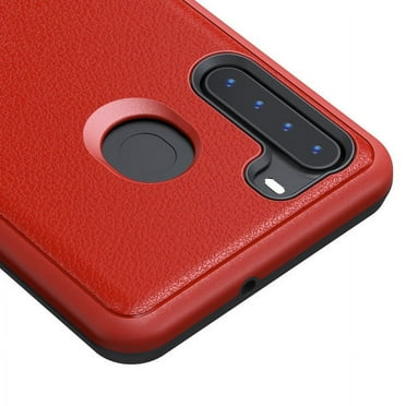 Samsung Galaxy A21 Phone Case Full-Body 2 Layer Shockproof Protection Heavy Duty Armor Hard Plastic & Shock Absorption Rubber Rugged Bumper Hybrid Cover [RED] Case for Samsung Galaxy A21 (2020)