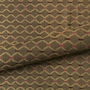 Brown Rustic Textured Geometric Trellis Upholstery Fabric 54" by the Yard