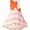 Orange, variant on Girls Dress Bow Tie Green Pink Color Contrast Sundress 4