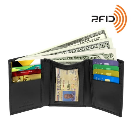 NEW RFID Blocking Genuine Leather Trifold Wallet by Ross Michaels...
