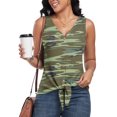 thumbnail image 2 of FIUFY Womens Tank Tops Sleeveless Button Down Shirts V Neck Tie Front Knot Tunic Blouses, 2 of 4