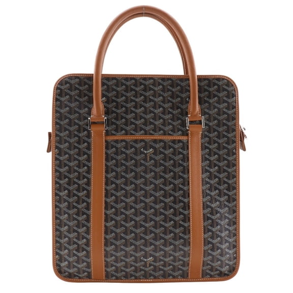 Pre-Owned Goyard Burgundy Handbag Tote Bag PVC Black A4 Size Unisex