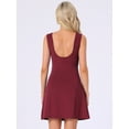 thumbnail image 4 of DARING DIVA Summer Sleeveless Mini Backless Boat Neck A-line Dress L Dark Red, 4 of 6