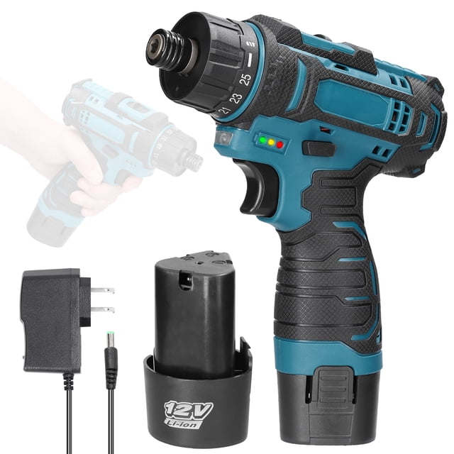 Amdohai 12 V Lithium Screwdriver Torque Adjustable 2 Speed Control Modes Multifunctional Repairing Tool Kit Brush