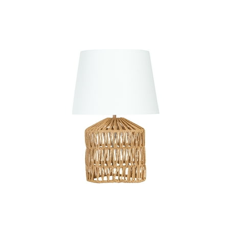 Drum Shaped Rope Table Lamp with Empire Shade