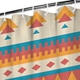 thumbnail image 3 of Colorful Geometric Striped Pattern Shower Curtain 36"x72" ,Bathroom Decorative Shower Curtains Set with 12 Hooks,Modern Waterproof Washable Shower Curtain, 3 of 6