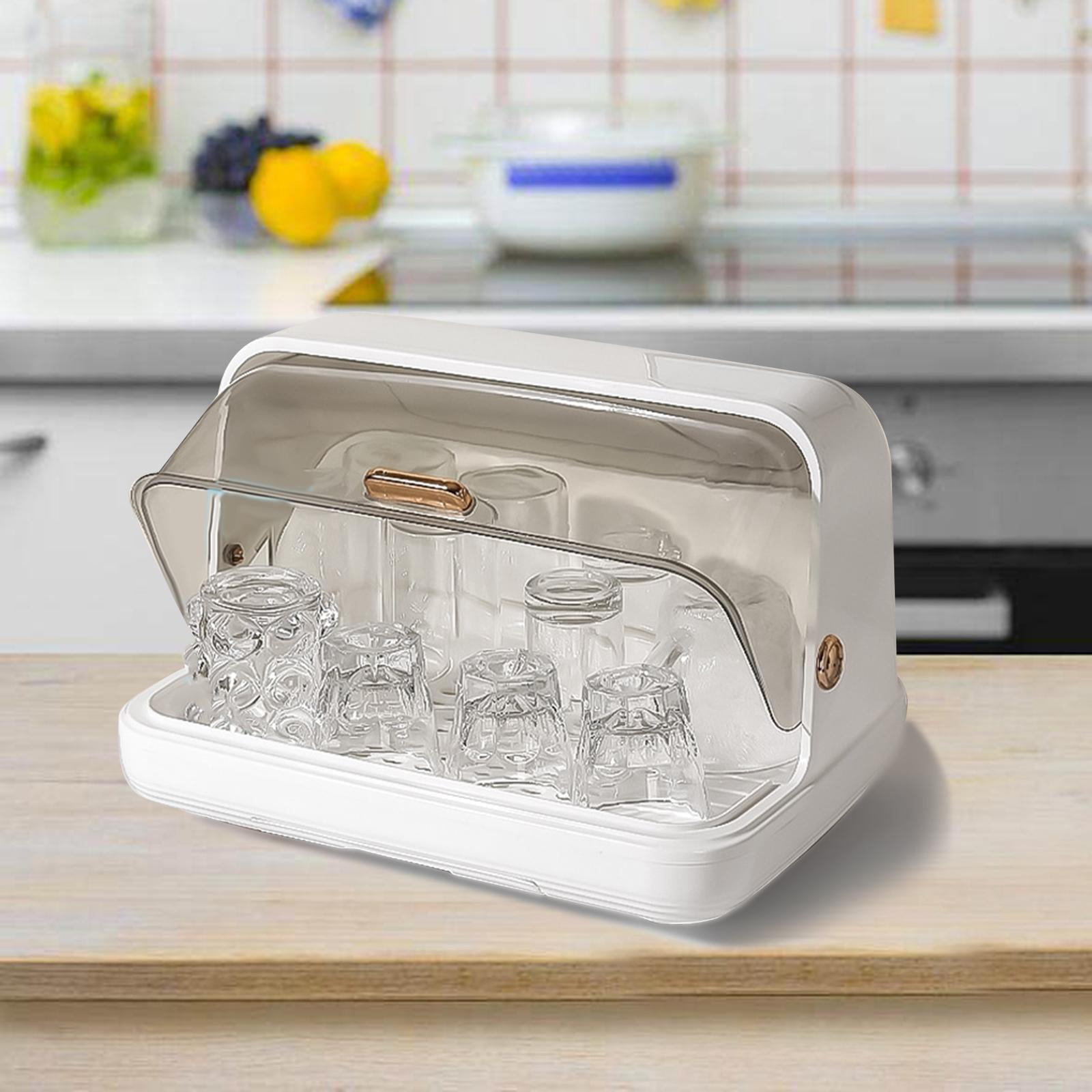 Nishiyuenyi Baby Bottle Drying Rack Bowl Drying Rack Dustproof with Draining Board Dustproof white