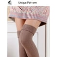thumbnail image 6 of PULLIMORE Womens Over The Knee Thigh High Socks Cotton Knit Warm Long Boot Stocking (Gray), 6 of 8