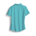thumbnail image 2 of SCALES Sea Stripes Womens Short Sleeve Polo Aqua, XLarge, 2 of 5