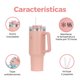 thumbnail image 3 of Termo para Cafe y Agua de Acero Inoxidable con Tapa Hermetica Popote y Agarradera para Frio y Caliente de Doble Pared Acabado Mate 1 L Rosa GAON, 3 of 5