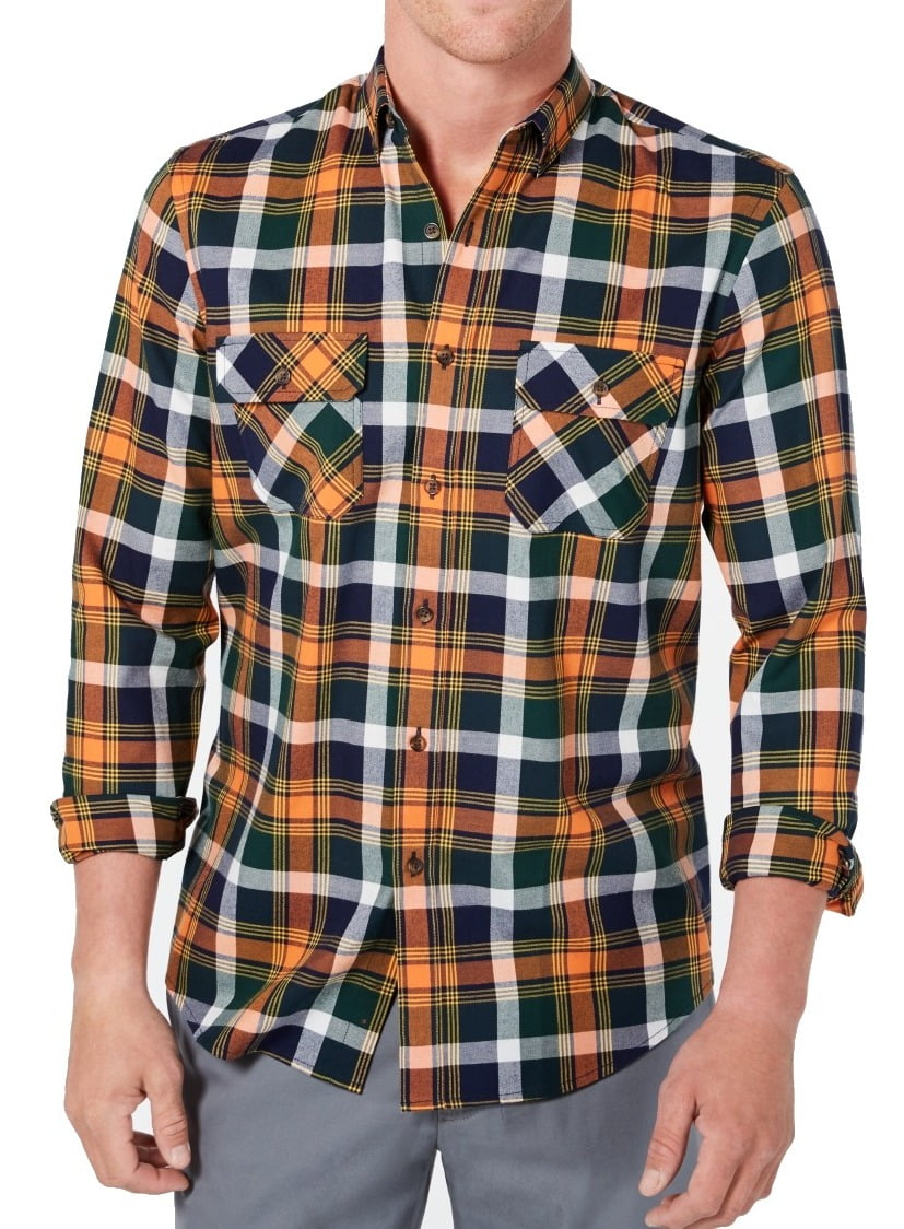 Orange and green flannel shirt Clearance