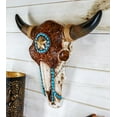 thumbnail image 7 of Western Star Tooled Leather Steer Bison Buffalo Bull Cow Horned Skull Wall Decor, 7 of 7