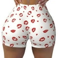 thumbnail image 2 of Lsque Lips Kiss Pattern High Waisted Biker Shorts for Women-Tummy Control Fitness Athletic Workout Running Yoga Gym Shorts,Moisture-Wicking-XX-Large, 2 of 9
