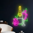 thumbnail image 2 of Handmadetneonsign Champagne Wall Art, Champagne Cheers Wall Decor, Wine Class Bottle Bar Wall Decor, 2 of 5