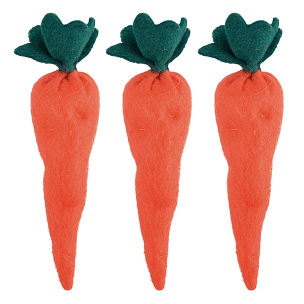 KAKOWELY 3 adornos de zanahoria de Pascua, juguetes de simulación de zanahoria, recuerdos para fiestas navideñas